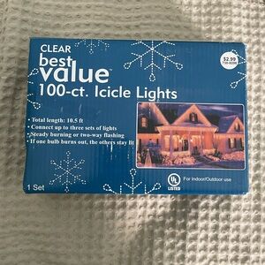 NWOT 100ct Icicle Christmas Lights